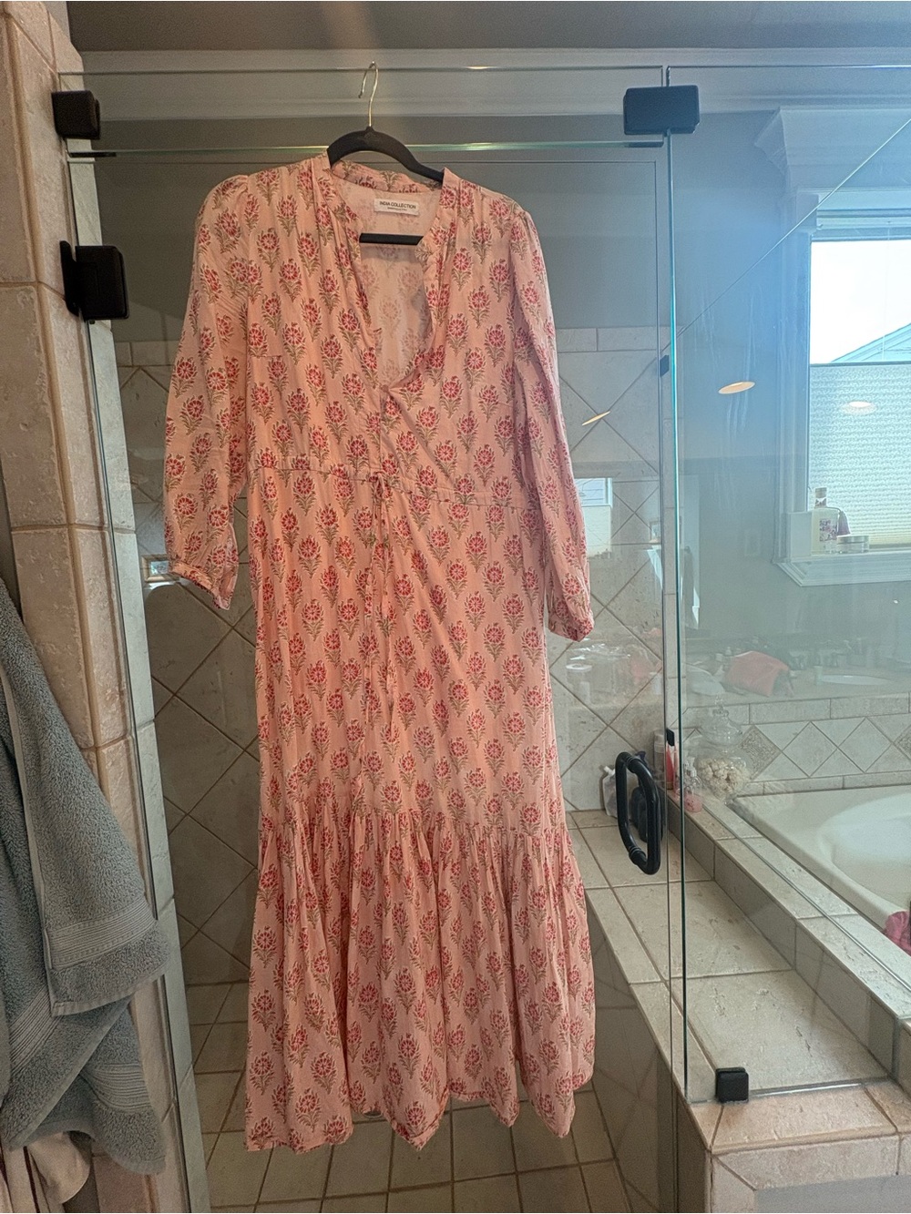 Emerson Fry Pink Floral Tie-Front Tiered Maxi Dress